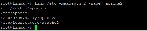 maxdepth search option -2