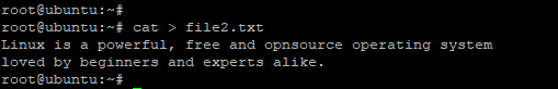 cat command in Linux create a new file