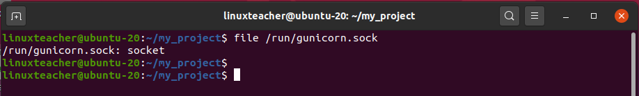 Check the existence of Gunicorn socket file