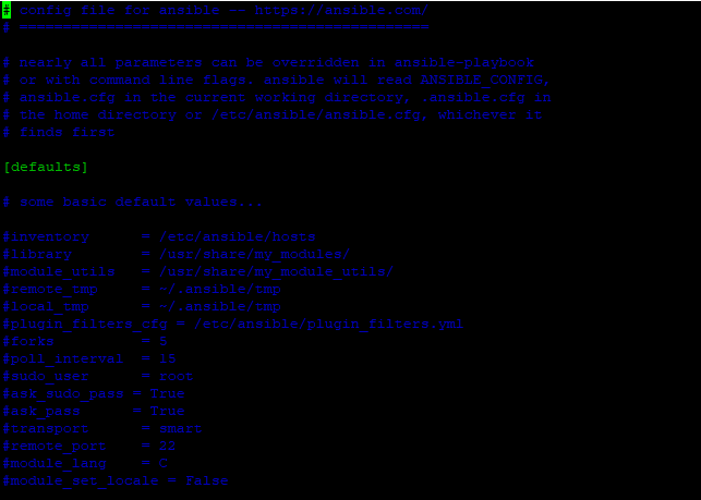 Ansible inventory file