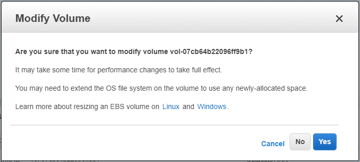 Resize EBS volume on EC2 instance