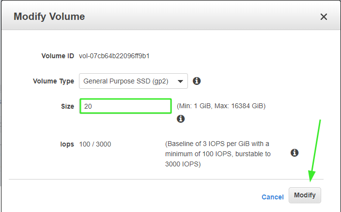 Resize EBS volume on EC2 instance