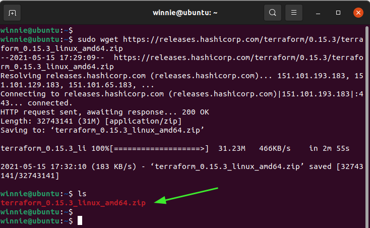 Download Terraform Ubuntu 20.04