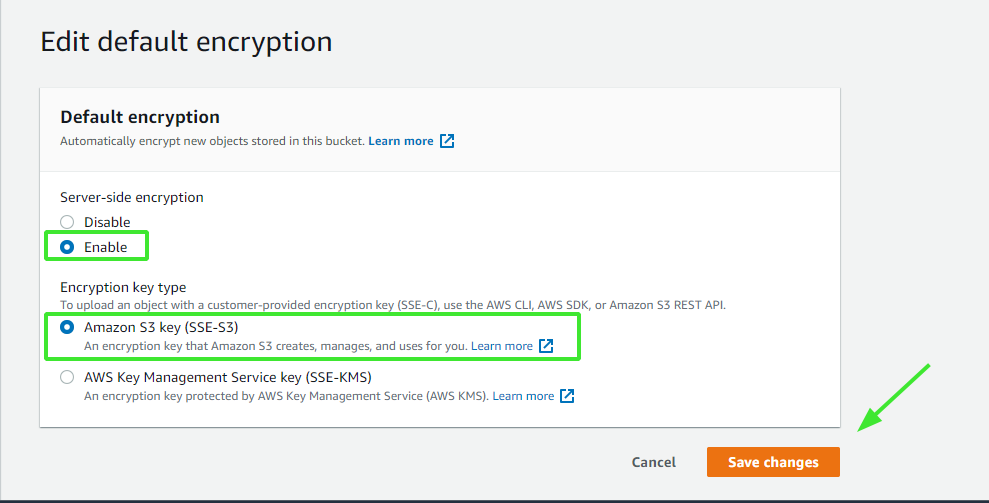 encrypt data in Amazon S3