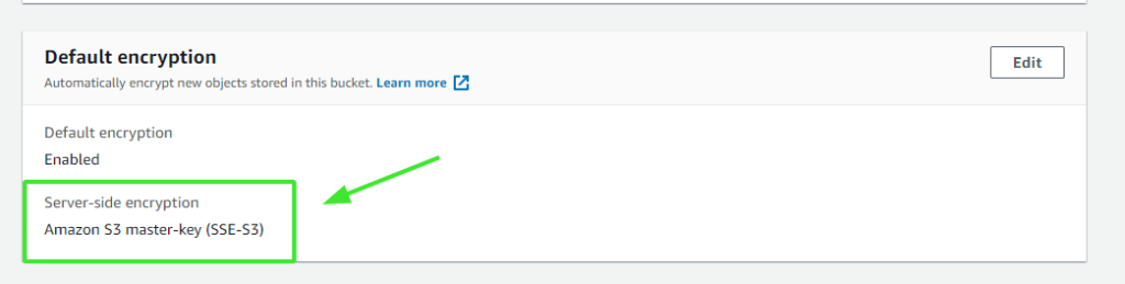 Amazon S3 encryption enabled